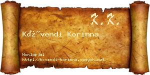 Kövendi Korinna névjegykártya